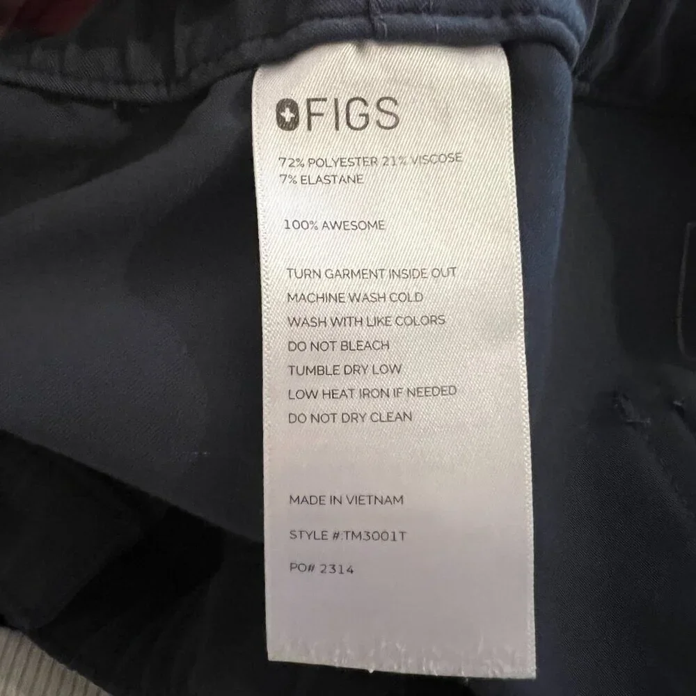 Figs Cairo Cargo Scrub Pants Dark Blue Men's Size XXL Tall